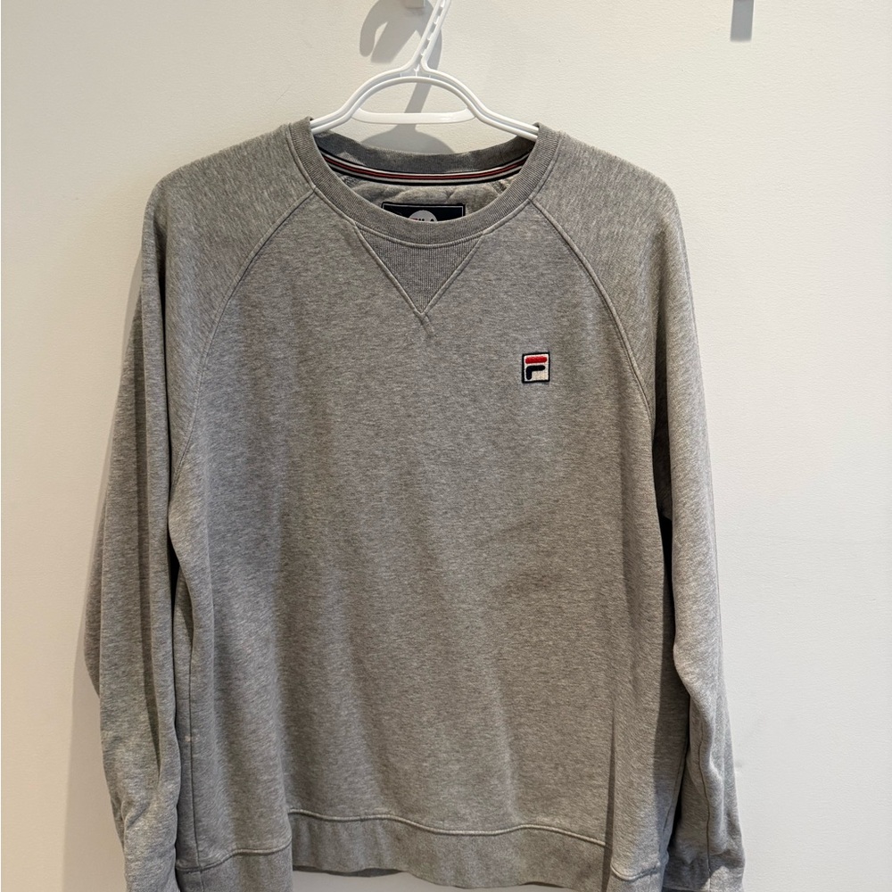Fila Gray Crewneck Sweatshirt with Small Logo